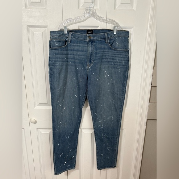 Hudson Men’s NWT Zane Reflex White paint splatter Skinny Leg Jeans size 42 - Picture 14 of 14